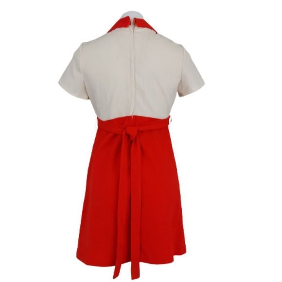 Vintage 1960s 1970s Pointed Dagger Collar Empire Waist Babydoll Dress - Picture 5 of 15